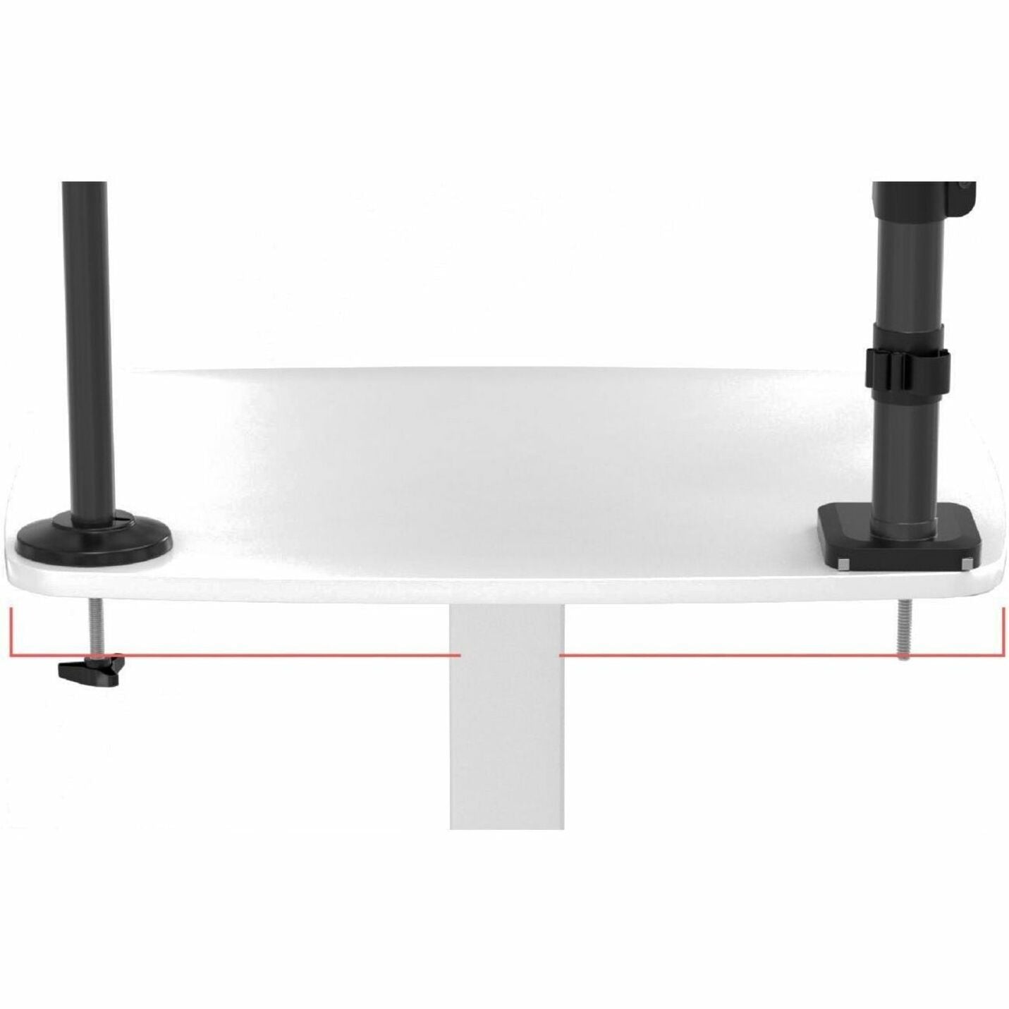 CTA Digital Height-Adjustable Rolling Desk with 2 Grommet VESA Mounts