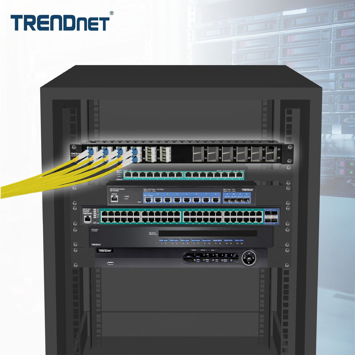 TRENDnet 24-Port Blank Angled Keystone Shielded 1U Patch Panel TC-KP24SA STP Cat6A Cat5 Cat5e Cat6 19" Rackmount Design Black