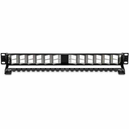 TRENDnet 24-Port Blank Angled Keystone Shielded 1U Patch Panel TC-KP24SA STP Cat6A Cat5 Cat5e Cat6 19" Rackmount Design Black