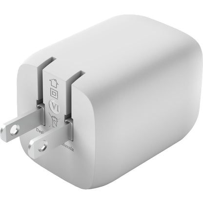 Belkin Dual USB-C GaN Wall Charger with PPS 65W (USB-C to USB-C Cable included) - Power Adapter