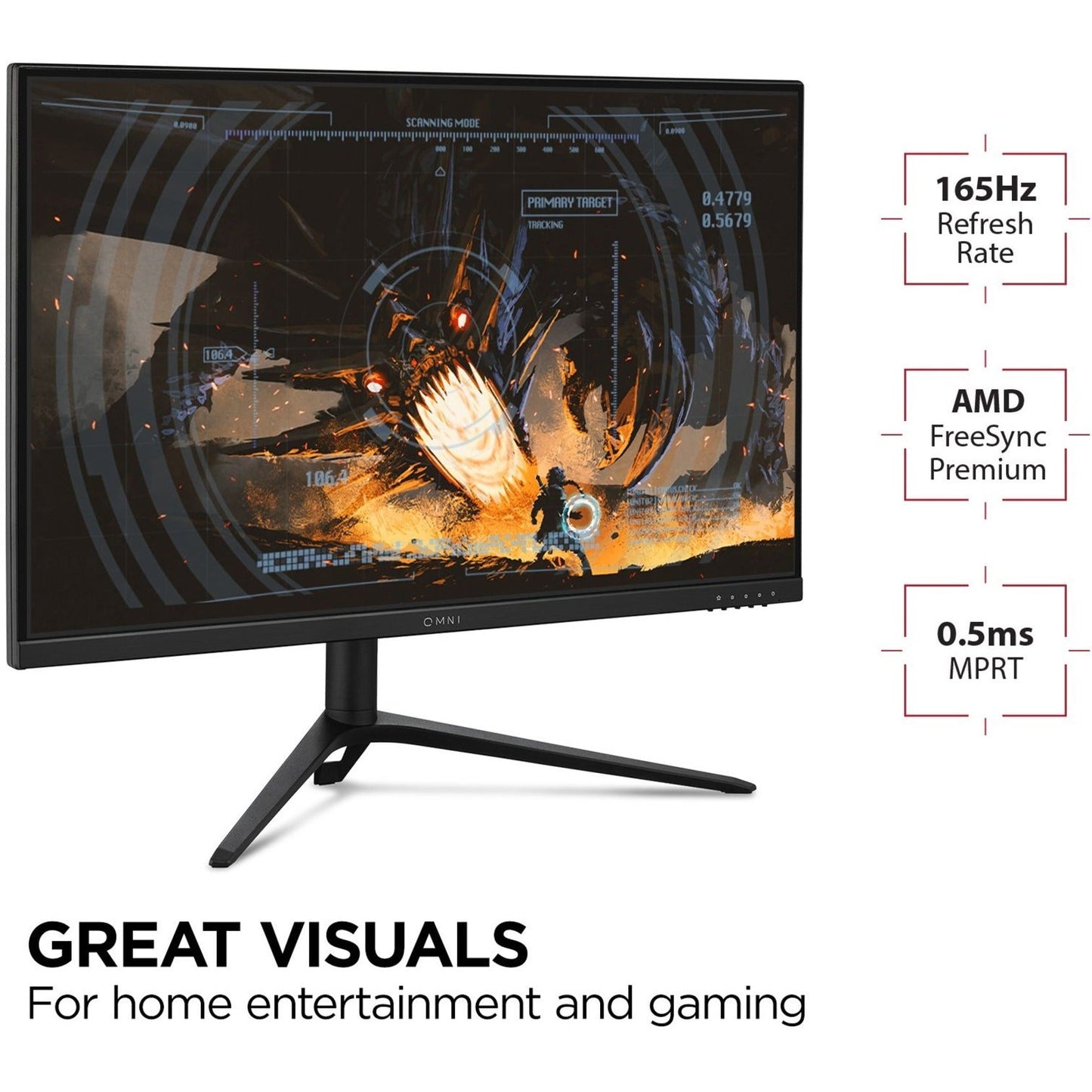 ViewSonic OMNI VX2728J 27 Inch Gaming Monitor 165hz 0.5ms 1080p IPS with FreeSync Premium Advanced Ergonomics HDMI and DisplayPort