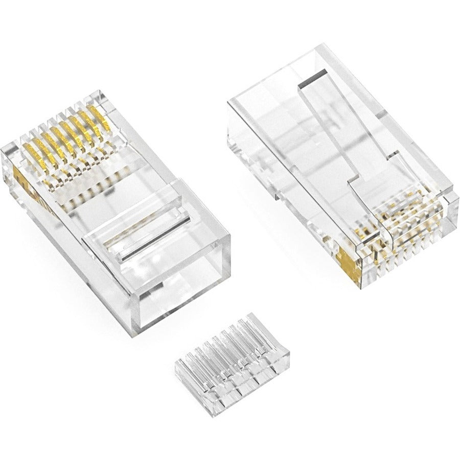 Axiom RJ45 Cat.5e UTP Plug w/Inserter Solid/Stranded Wire 50 Micron 100-Pack