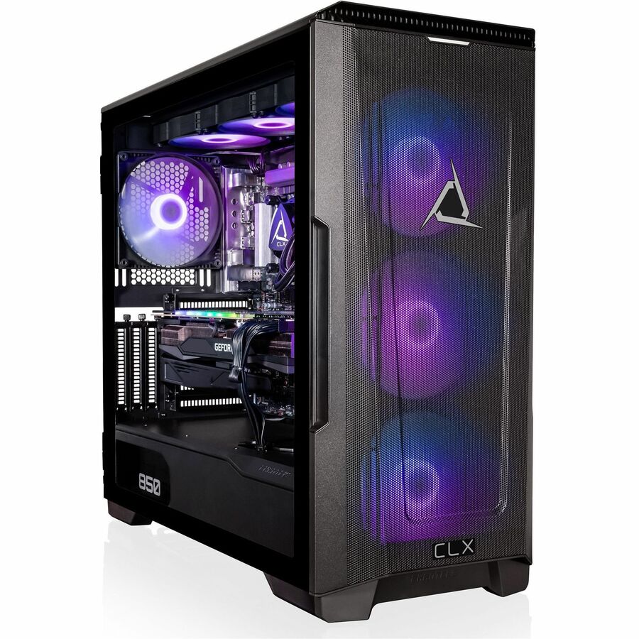 CLX SET Gaming Desktop - Liquid Cooled Intel Core i9 13900KF 3GHz 24-Core Processor 32GB DDR5 Memory GeForce RTX 4070 Ti 12GB GDDR6X Graphics 1TB SSD 4TB HDD WiFi Windows 11 Home 64-bit