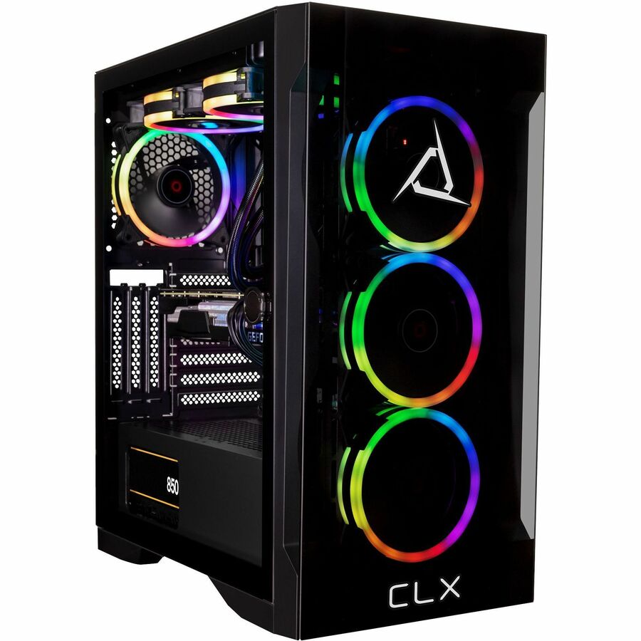 CLX SET Gaming Desktop - Liquid Cooled AMD Ryzen 9 7900X 4.7GHz 12-Core Processor 32GB DDR5 Memory GeForce RTX 4070 Ti 12GB GDDR6X Graphics 1TB SSD 4TB HDD WiFi Windows 11 Home 64-bit