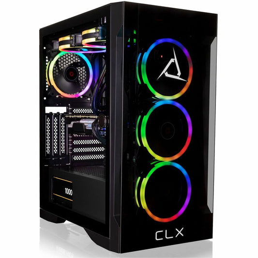 CLX SET Gaming Desktop - Liquid Cooled AMD Ryzen 9 7900X 4.7GHz 12-Core Processor 32GB DDR5 Memory GeForce RTX 4090 24GB GDDR6X Graphics 1TB SSD 4TB HDD WiFi Windows 11 Home 64-bit