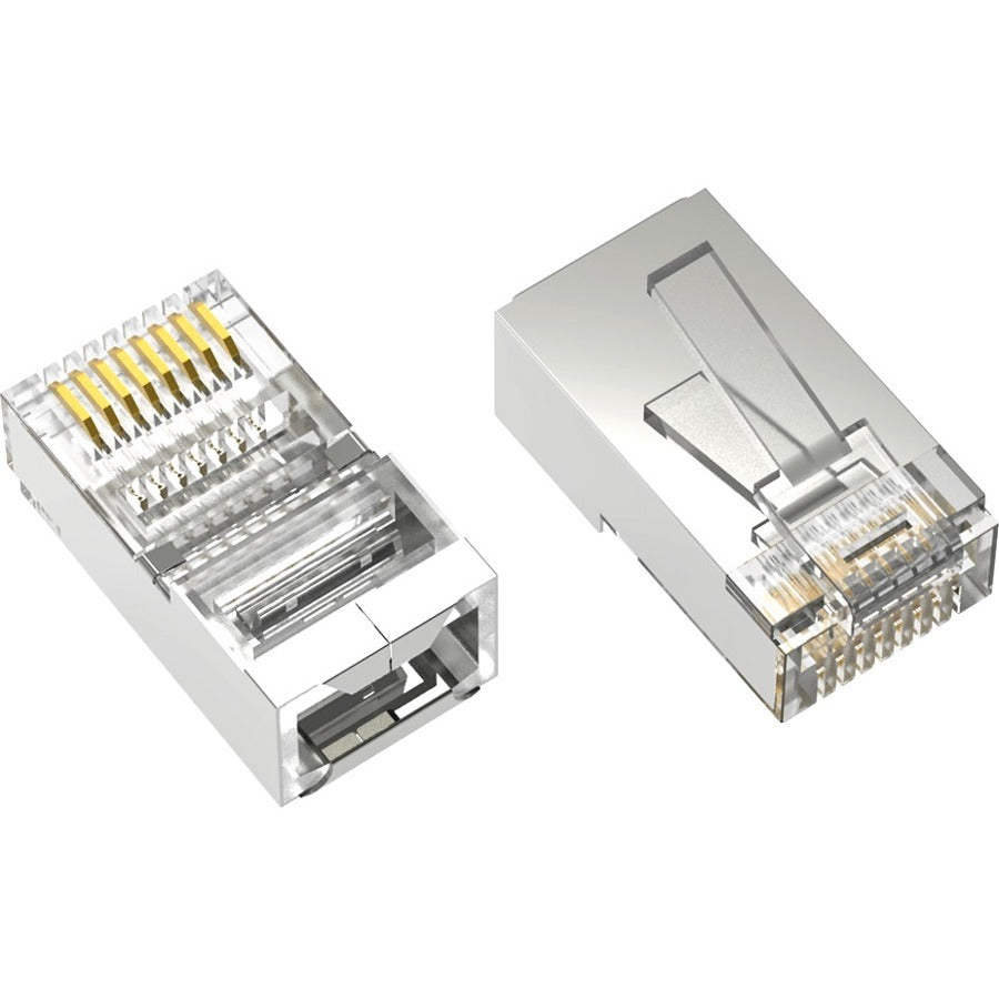 Axiom RJ45 Cat.5e Shielded Plug Solid/Stranded Wire 50 Micron 100-Pack