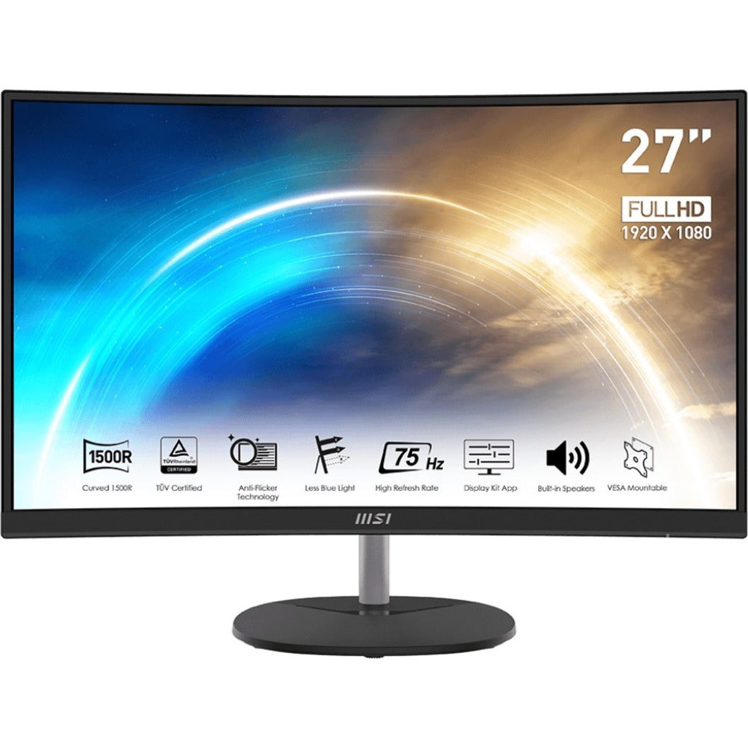 MSI Pro MP271CA 27" Full HD Curved Screen LCD Monitor - 16:9 - Black