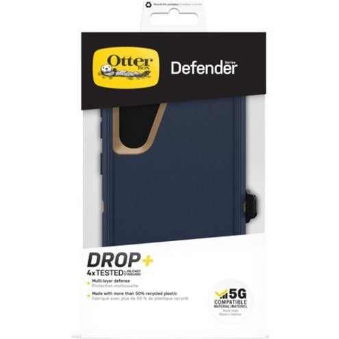 OtterBox Defender Rugged Carrying Case (Holster) Samsung Galaxy S23 Smartphone - Blue Suede Shoes