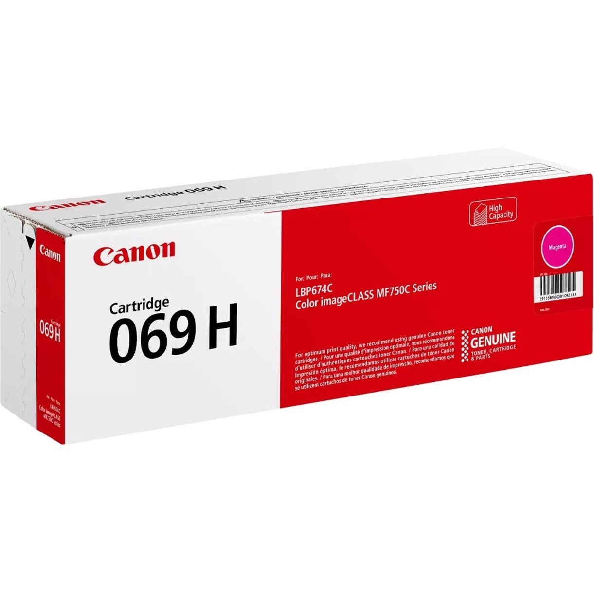 Canon 069 Original High Yield Laser Toner Cartridge - Magenta - 1 Pack