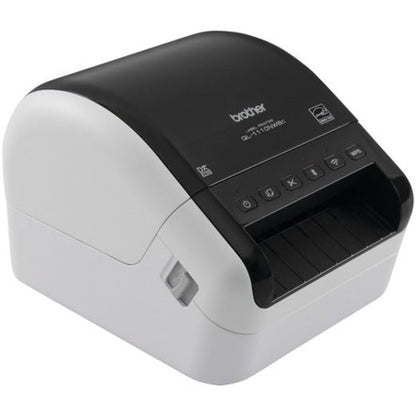 Brother QL-1110NWBC Desktop Direct Thermal Printer - Monochrome - Label Print - Ethernet - USB - Bluetooth - White Glossy Black