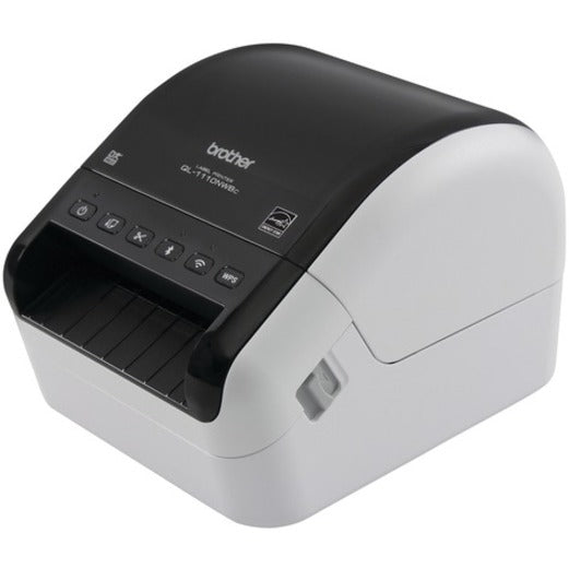 Brother QL-1110NWBC Desktop Direct Thermal Printer - Monochrome - Label Print - Ethernet - USB - Bluetooth - White Glossy Black