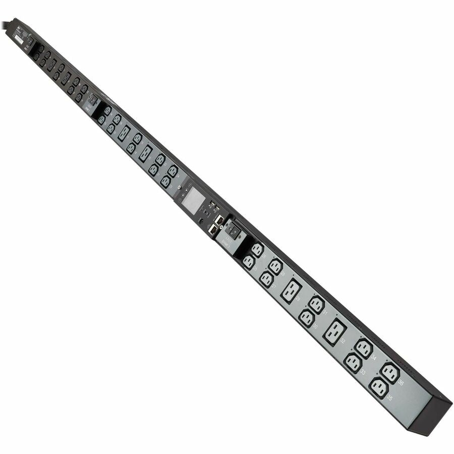 Tripp Lite series 12.6kW 200-240V 3-Phase IsoBreaker Managed PDU - Gigabit 36 Outlets CS8365C Input LCD 10 ft. (3 m) Cord 0U 70 in. (1.8 m) Height TAA