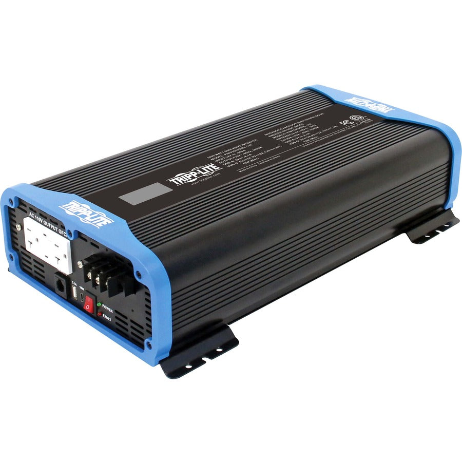 Tripp Lite 2000W Light-Duty Compact Power Inverter - 2x 5-15/20R USB Charging Pure Sine Wave Wired Remote