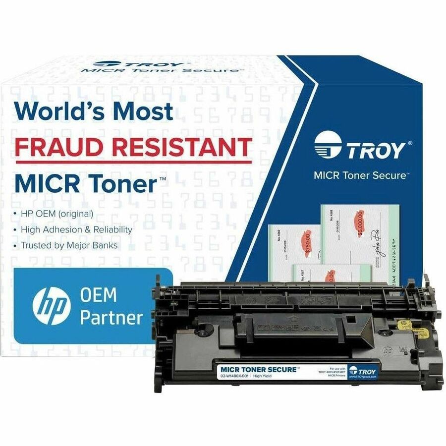 Troy Original MICR High Yield Laser Toner Cartridge - Alternative for HP Troy W1480X - Black - 1 Box