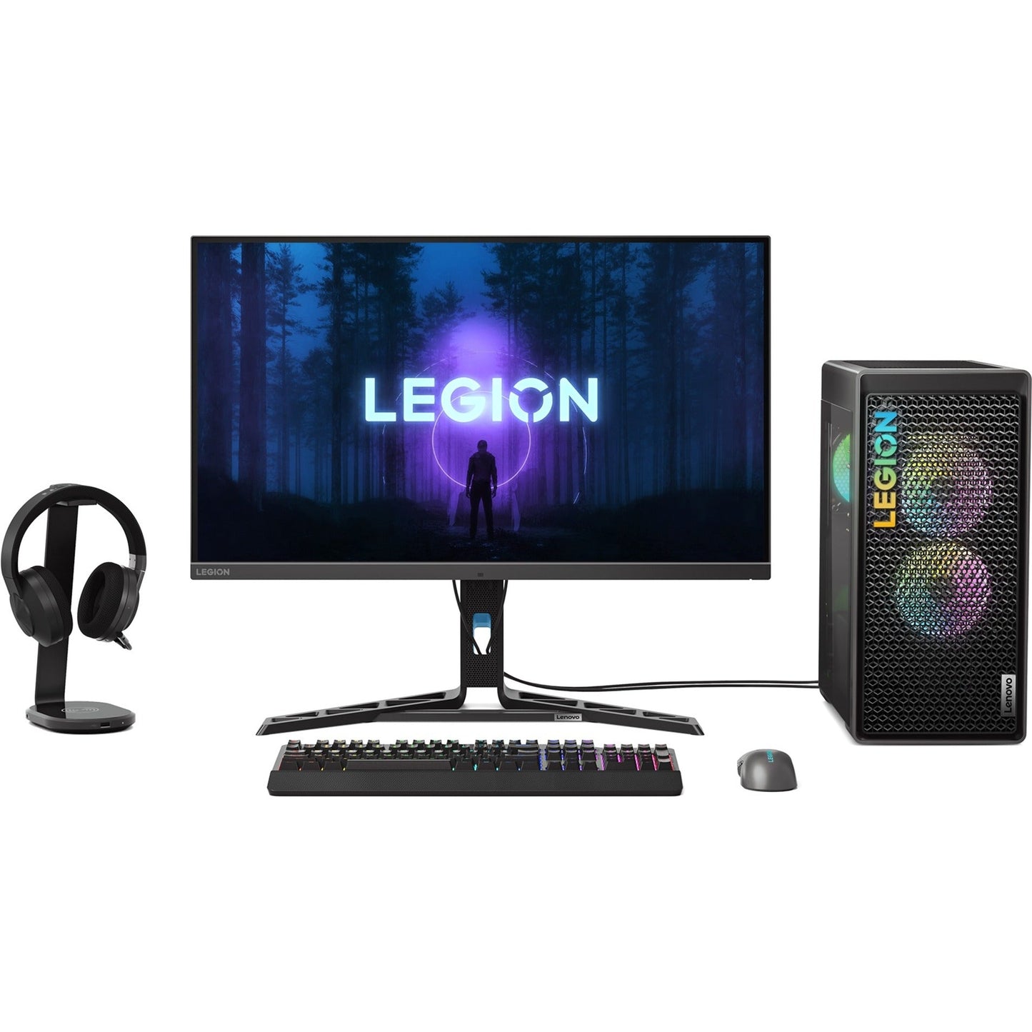 Lenovo Legion T5 26IRB8 90UT000MUS Gaming Desktop Computer - Intel Core i5 13th Gen i5-13400F Deca-core (10 Core) 2.50 GHz - 8 GB RAM DDR5 SDRAM - 1 TB HDD - 512 GB M.2 PCI Express NVMe 4.0 x4 SSD - Tower - Storm Gray