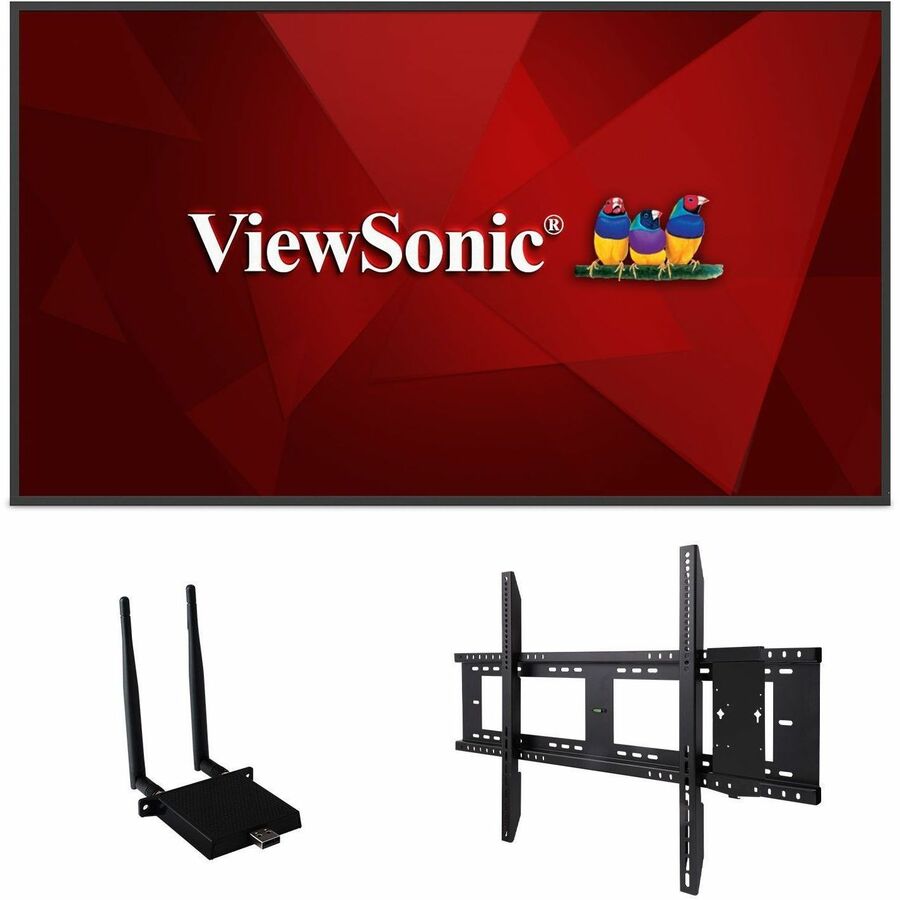ViewSonic Commercial Display CDE6530-E1 - 4K Integrated Software WiFi Adapter and Fixed Wall Mount - 450 cd/m2 - 65"