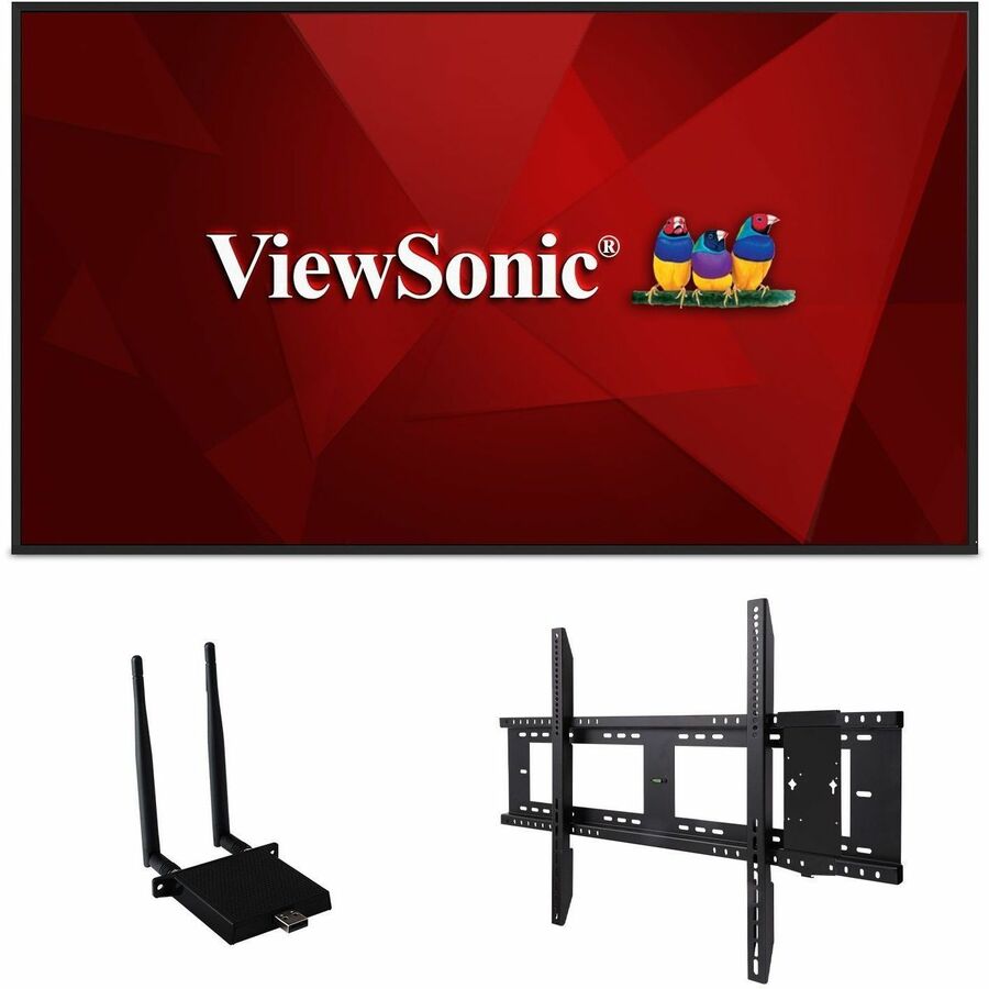 ViewSonic Commercial Display CDE7530-E1 - 4K Integrated Software WiFi Adapter and Fixed Wall Mount - 450 cd/m2 - 75"