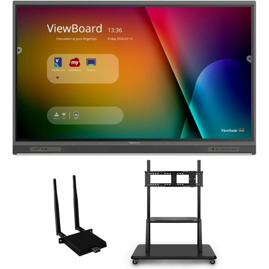 ViewSonic ViewBoard IFP6552-1C-E2 - 4K Interactive Display with WiFi Adapter Mobile Trolley Cart - 400 cd/m2 - 65"