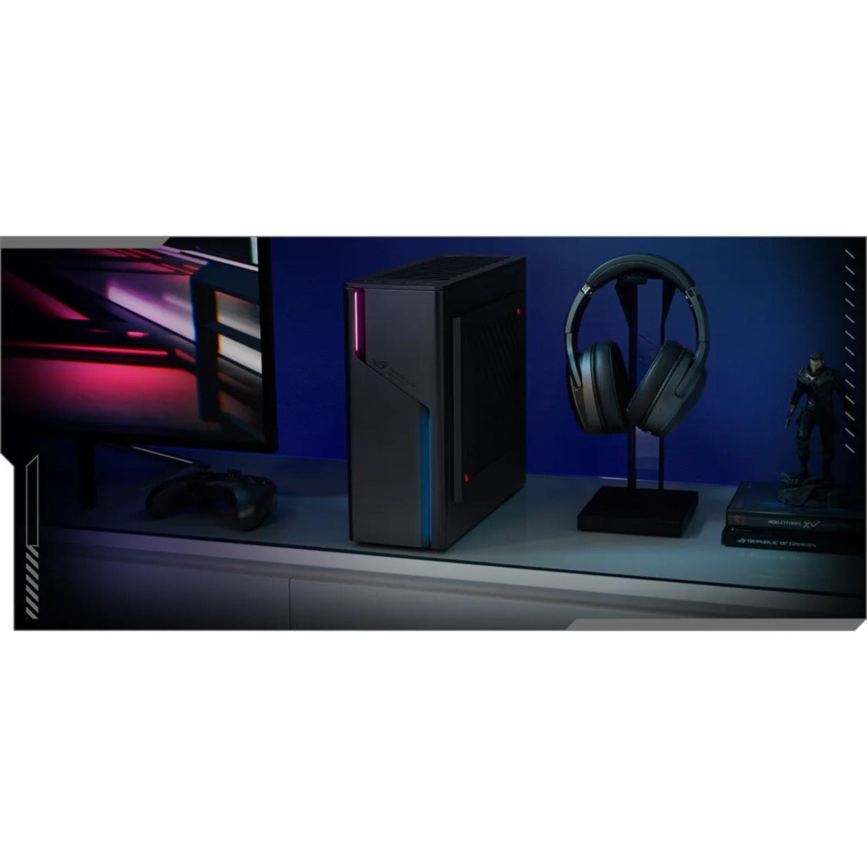 Asus ROG G22CH-DS564 Gaming Desktop Computer - Intel Core i5 13th Gen i5-13400F Deca-core (10 Core) 2.50 GHz - 16 GB RAM DDR5 SDRAM - 512 GB M.2 PCI Express NVMe 4.0 SSD - Small Form Factor - Extreme Dark Gray