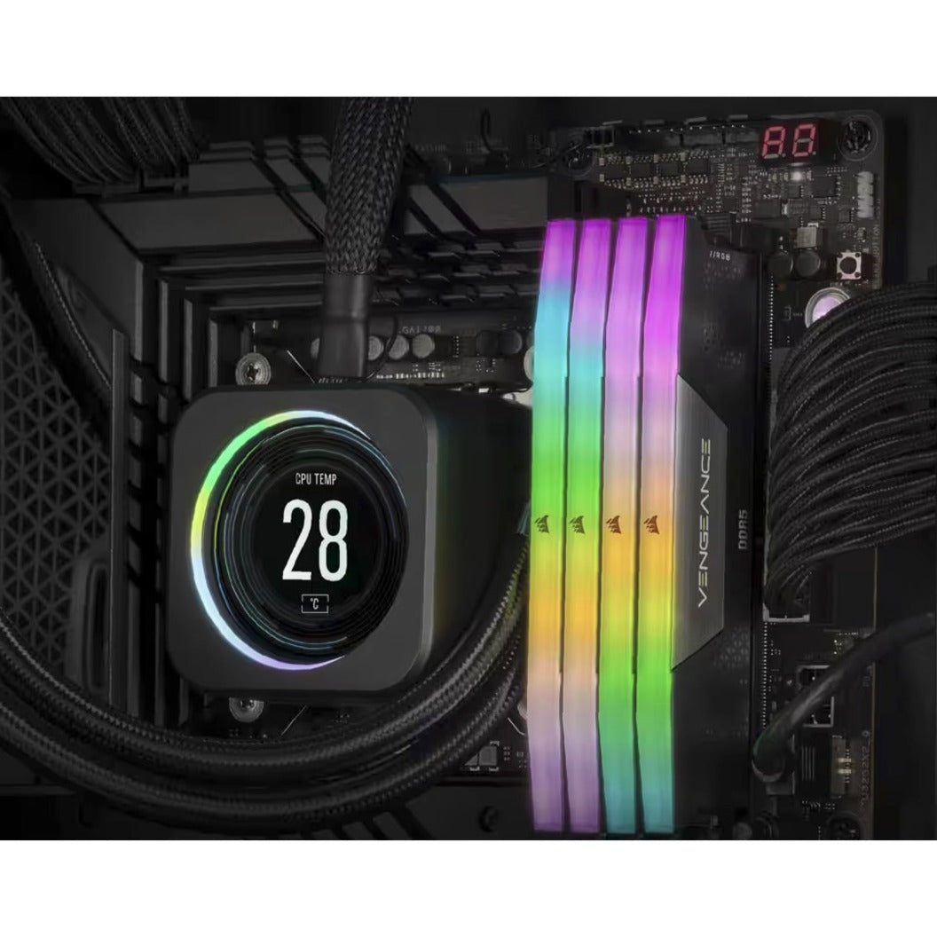 Corsair Vengeance RGB 192GB (4x48GB) DDR5 DRAM 5200MHz C38 Memory Kit - Black