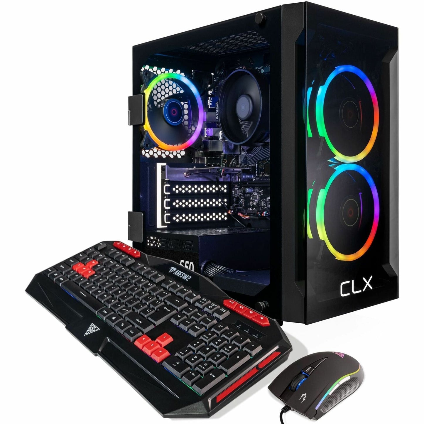 CLX SET TGMSETRXM2501BM Gaming Desktop Computer - AMD Ryzen 7 5700G Octa-core (8 Core) 3.80 GHz - 16 GB RAM DDR4 SDRAM - 1 TB M.2 PCI Express NVMe SSD - Mini-tower - Black