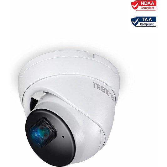 TRENDnet Indoor Outdoor 5MP H.265 PoE IR Fixed Turret Network Camera IP66 Rated Housing IR Night Vision up to 30m (98 ft.) Security Surveillance Camera microSD Card Slot White TV-IP1515PI