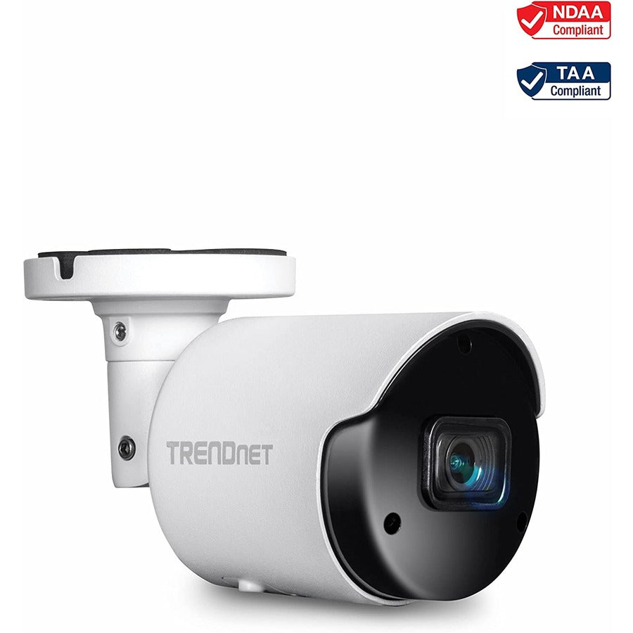 TRENDnet Indoor Outdoor 5MP H.265 PoE Bullet Network Camera IP66 Rated Housing IR Night Vision up to 30m (98 ft.) Security Surveillance Camera microSD Card Slot (up to 256GB) White TV-IP1514PI