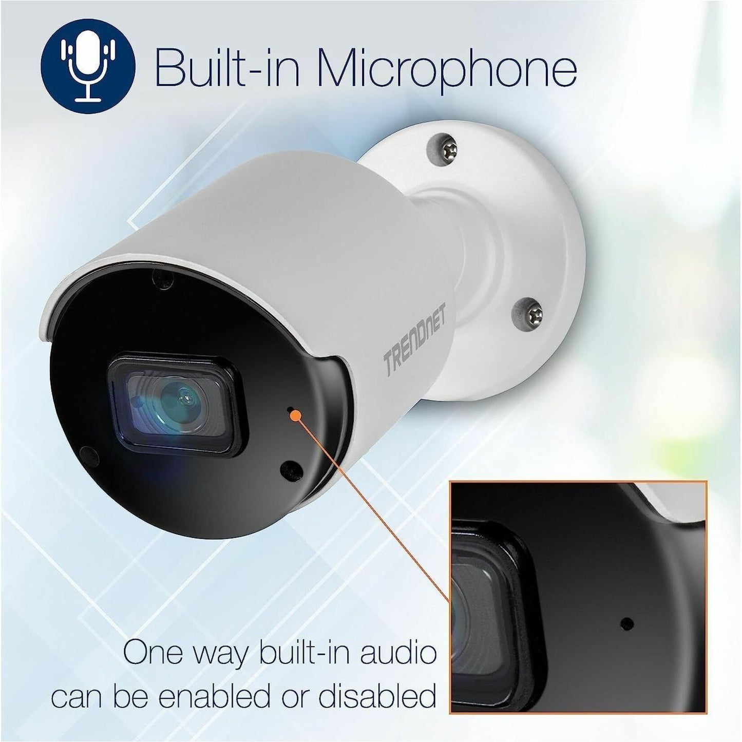 TRENDnet Indoor Outdoor 5MP H.265 PoE Bullet Network Camera IP66 Rated Housing IR Night Vision up to 30m (98 ft.) Security Surveillance Camera microSD Card Slot (up to 256GB) White TV-IP1514PI