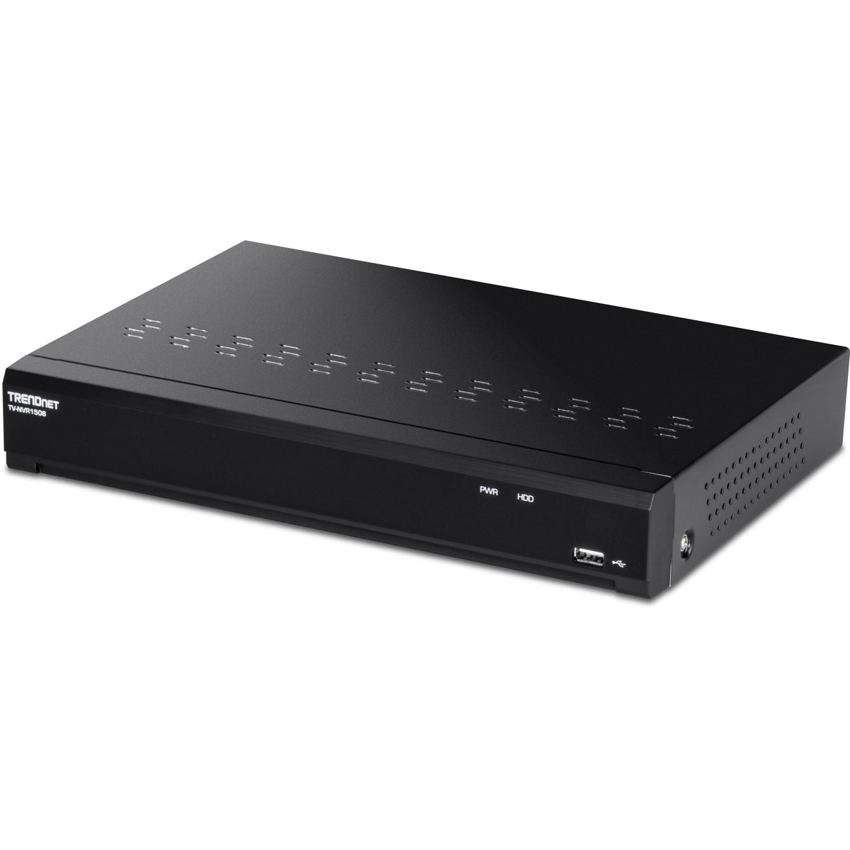 TRENDnet 8-Channel UHD PoE NVR TV-NVR1508 H.264/H.265 4K (8MP) Up to 12TB Storage (HDD Not Included) Supports one 4K Camera Channel 56W PoE Power Budget Rackmount Design 240fps Black