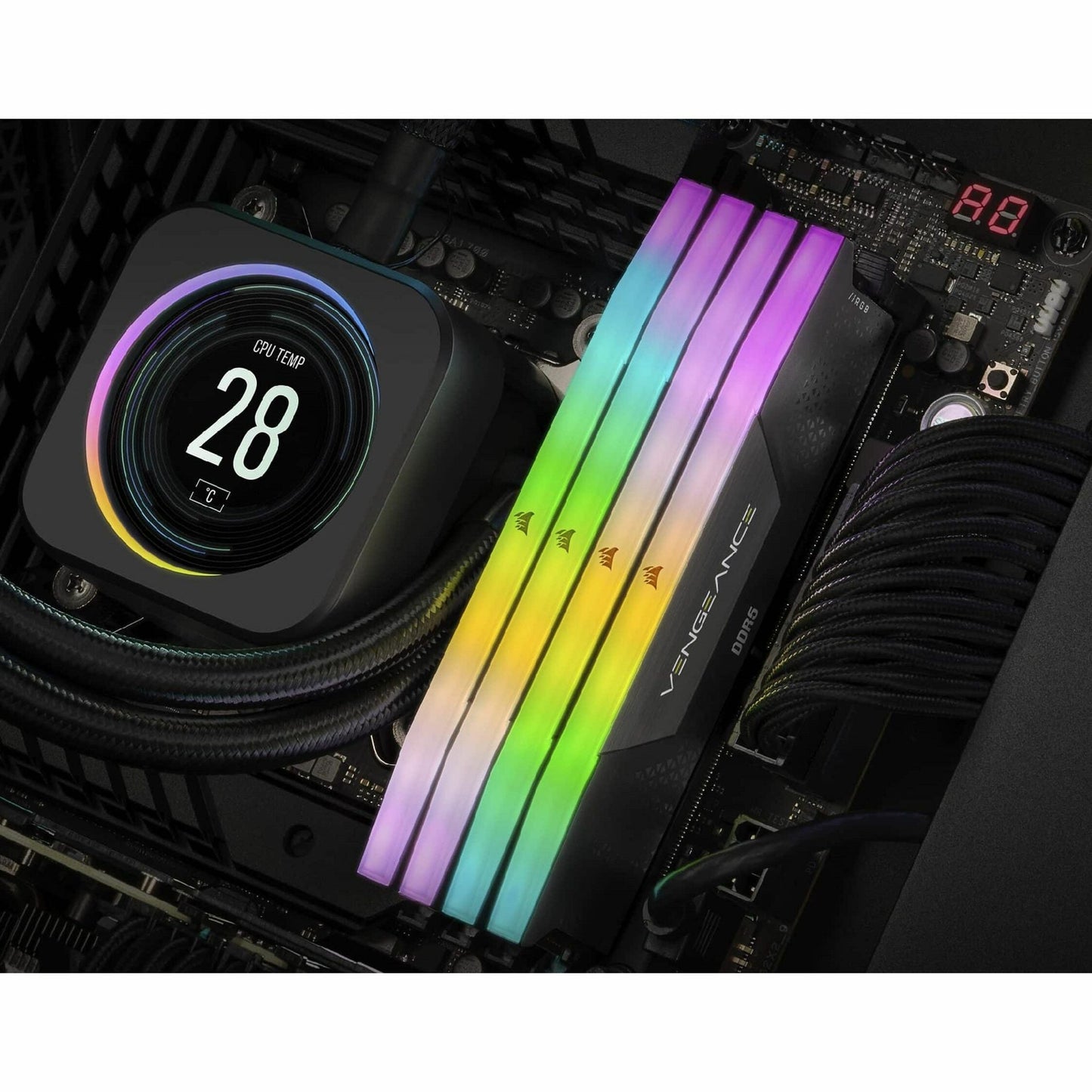 Corsair Vengeance RGB 64GB (2x32GB) DDR5 DRAM 6400MT/s C32 Memory Kit - Black