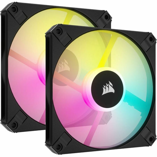 Corsair iCUE AF120 RGB SLIM 120mm PWM Fluid Dynamic Bearing Fan - Black Twin Pack - 2 Pack