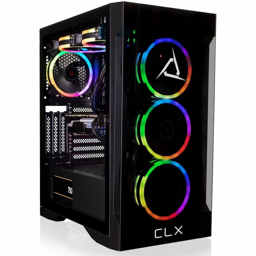 CLX TGMSETRTU3401BM Gaming Desktop Computer - Intel Core i7 13th Gen i7-13700KF Hexadeca-core (16 Core) 3.40 GHz - 32 GB RAM DDR5 SDRAM - 4 TB HDD - 1 TB M.2 PCI Express NVMe SSD - Mid-tower - Black