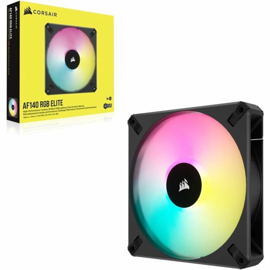 Corsair iCUE AF140 RGB ELITE 140mm PWM Fan - 1 Pack