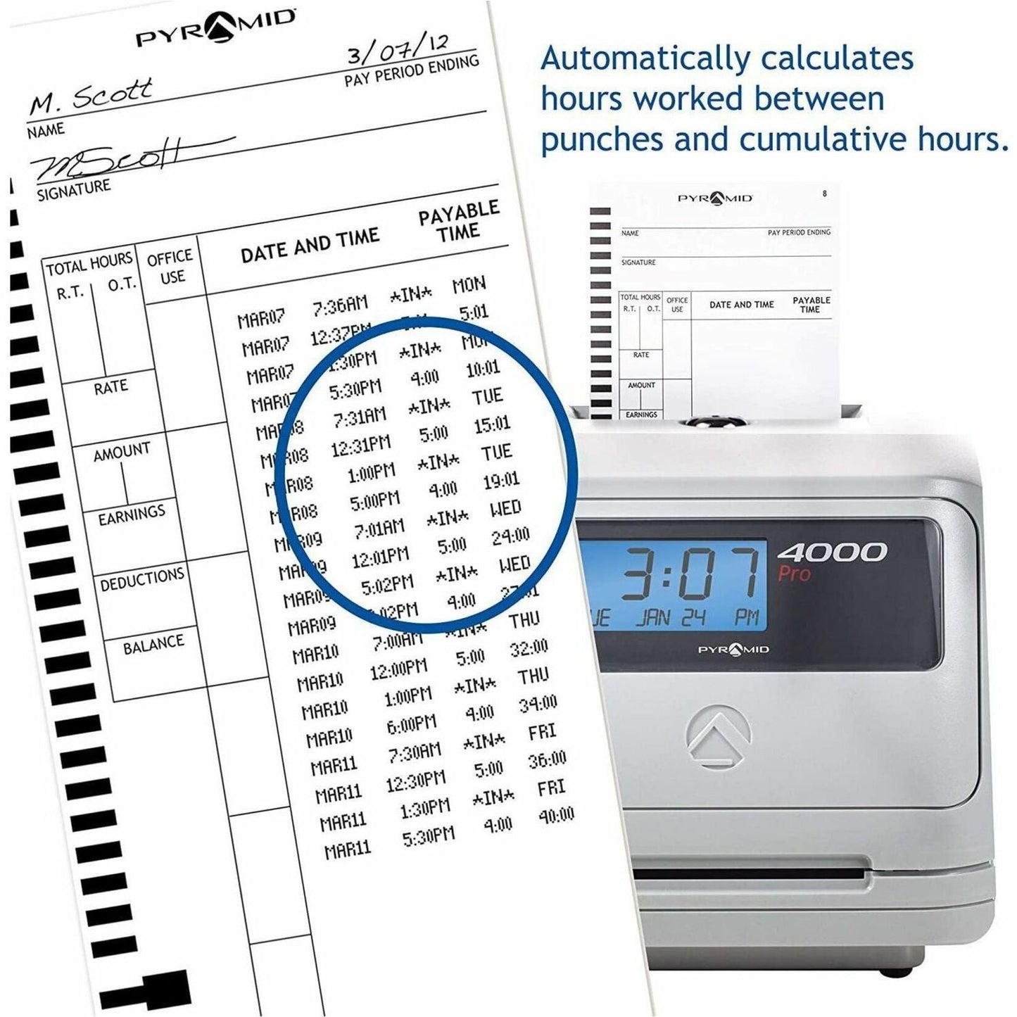 Pyramid Time Systems Time Card