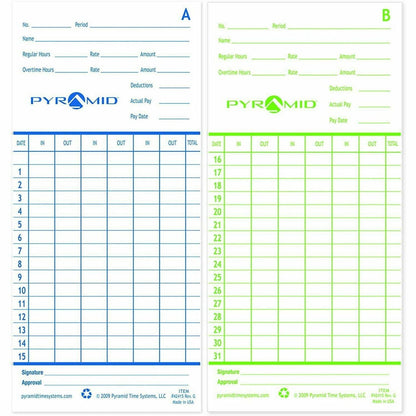 Pyramid Time Systems Time Card