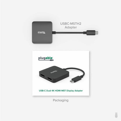 Plugable USB C to HDMI Adapter for Dual Monitors