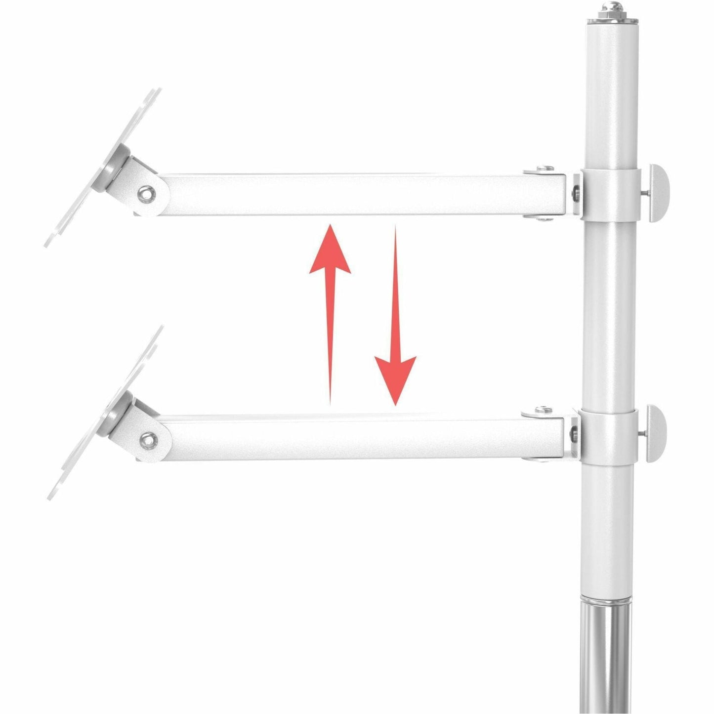 CTA Digital Medical Rolling Cart with VESA Articulating Arm Basket and Power Strip Holder