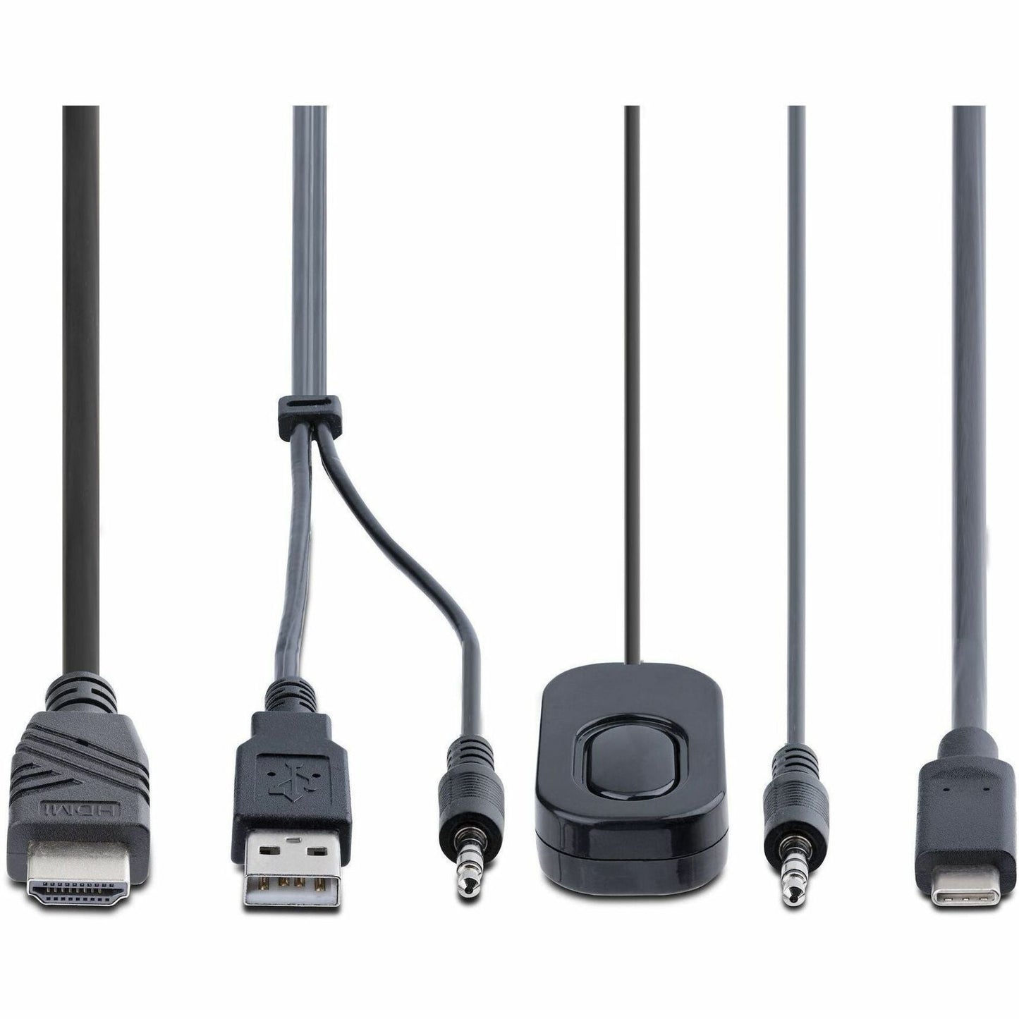 StarTech.com 2-Port Hybrid USB-C HDMI Cable KVM Switch 4K 60Hz Compact KVM with 6ft/1.8m USB-A & 4ft/1.2m USB-C Integrated Cables