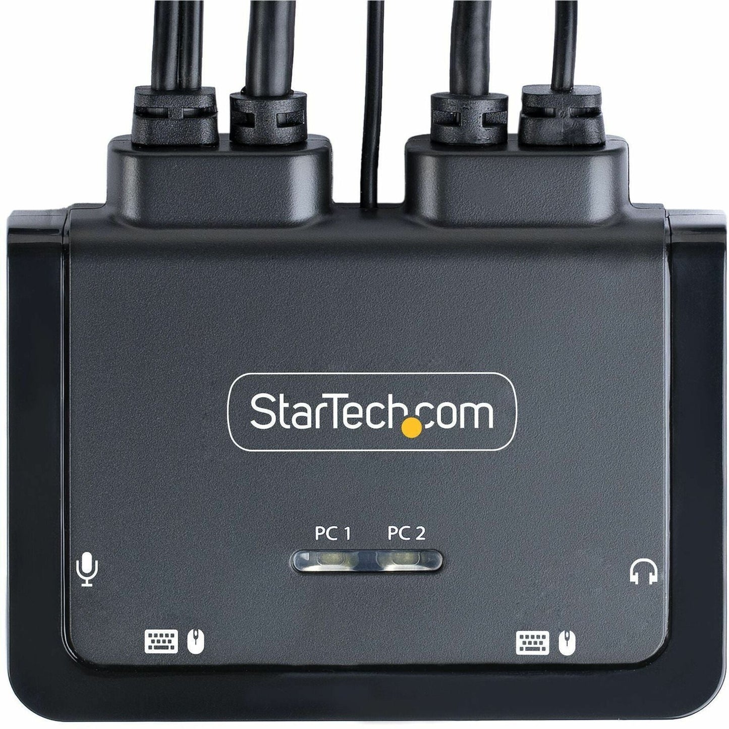StarTech.com 2-Port Hybrid USB-C HDMI Cable KVM Switch 4K 60Hz Compact KVM with 6ft/1.8m USB-A & 4ft/1.2m USB-C Integrated Cables