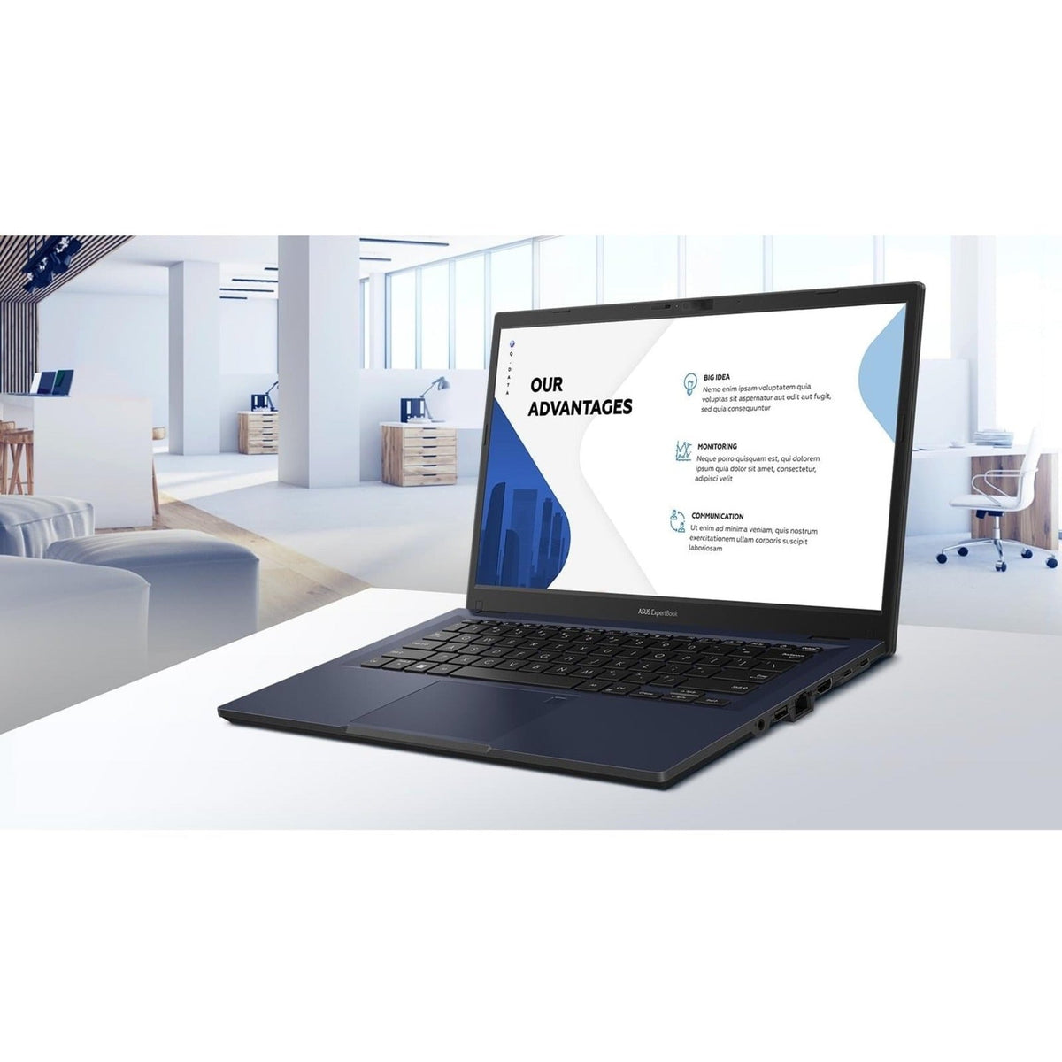 Asus ExpertBook B1402 B1402CBA-XS74 14" Notebook - Full HD - 1920 x 1080 - Intel Core i7 12th Gen i7-1255U Deca-core (10 Core) 1.70 GHz - 16 GB Total RAM - 8 GB On-board Memory - 512 GB SSD - Star Black