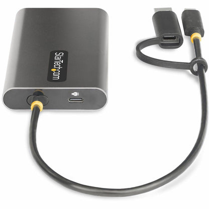 StarTech.com USB-C to Dual-HDMI Adapter USB-C/A to 2x HDMI 4K 60Hz 100W PD Pass-Through 1ft/30cm Built-in Cable USB to HDMI Converter