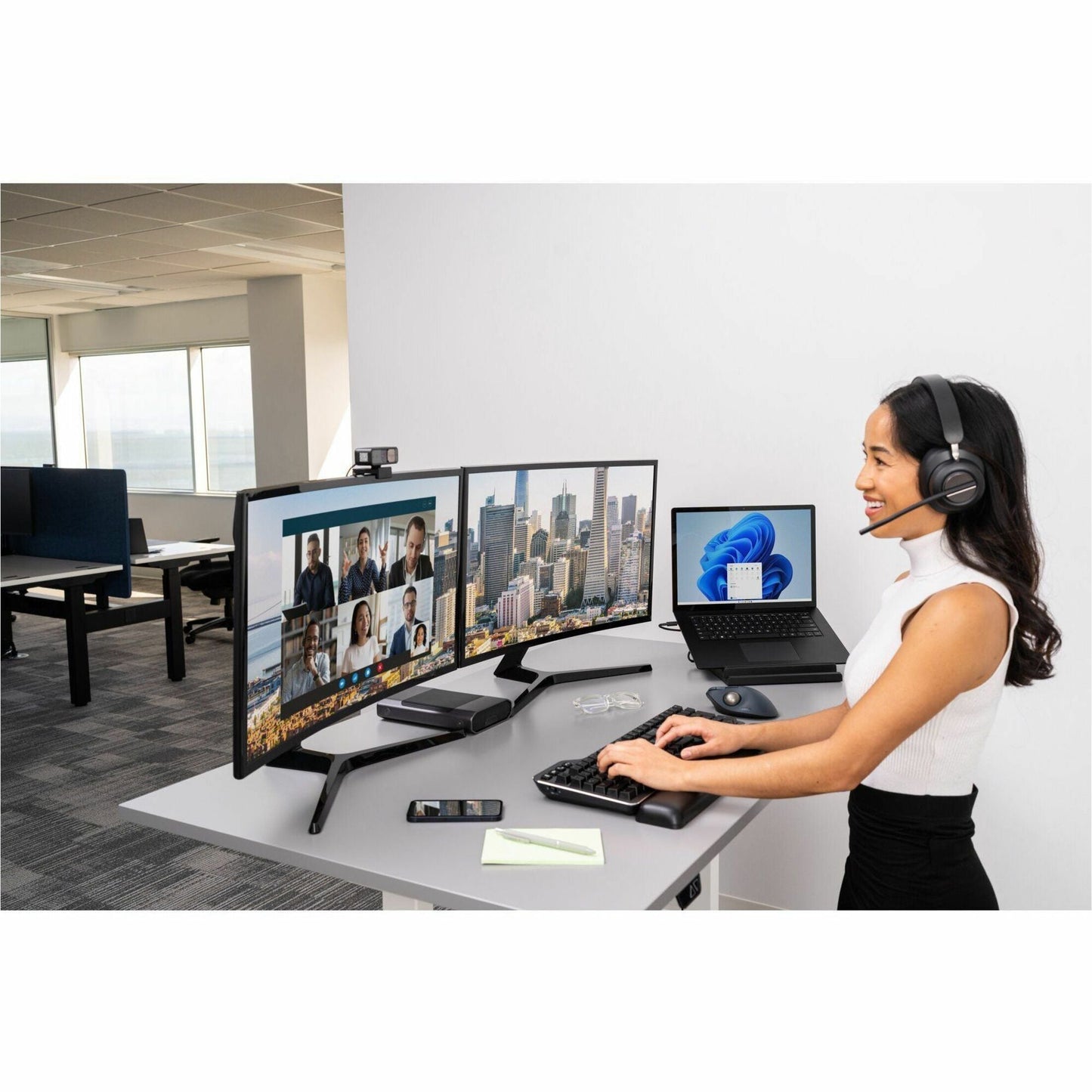 Kensington MK7500F QuietType Pro Silent Mechanical Keyboard with Meeting Controls