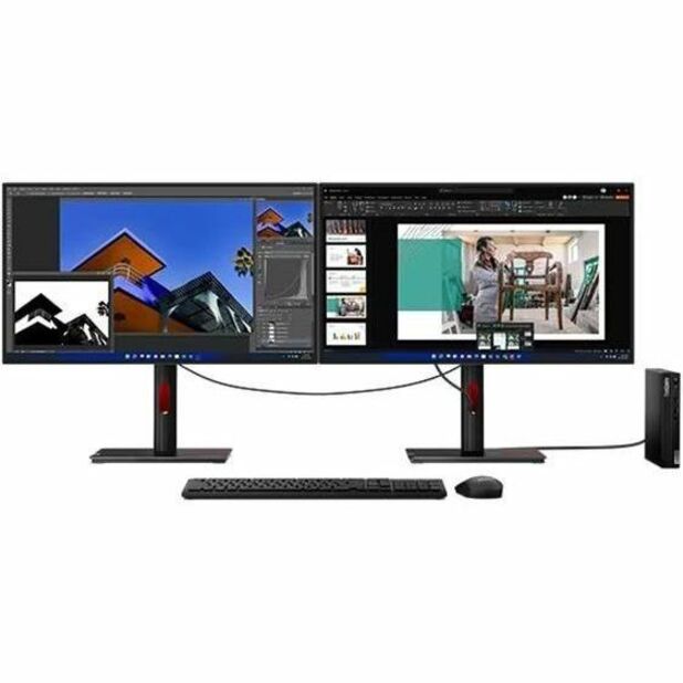 Lenovo ThinkCentre M80q Gen 4 12E90003US Desktop Computer - Intel Core i7 13th Gen i7-13700T Hexadeca-core (16 Core) 1.40 GHz - 16 GB RAM DDR5 SDRAM - 512 GB M.2 PCI Express NVMe 4.0 x4 SSD - Tiny - Black