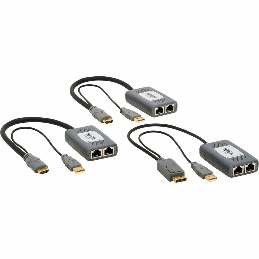 Tripp Lite 2-Port DisplayPort to HDMI over Cat6 Extender Kit Pigtail Transmitter/2x Receivers 4K 60 Hz HDR 4:4:4 230 ft. (70.1 m) TAA