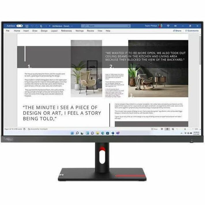 Lenovo ThinkVision S27i-30 27" Full HD LED Monitor - 16:9 - Storm Gray