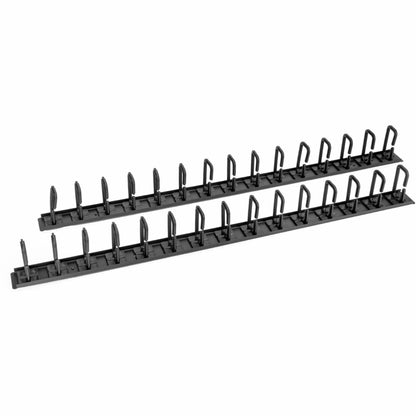 Vertical Cable Organizer with D-Ring Hooks - 0U - 6 ft.