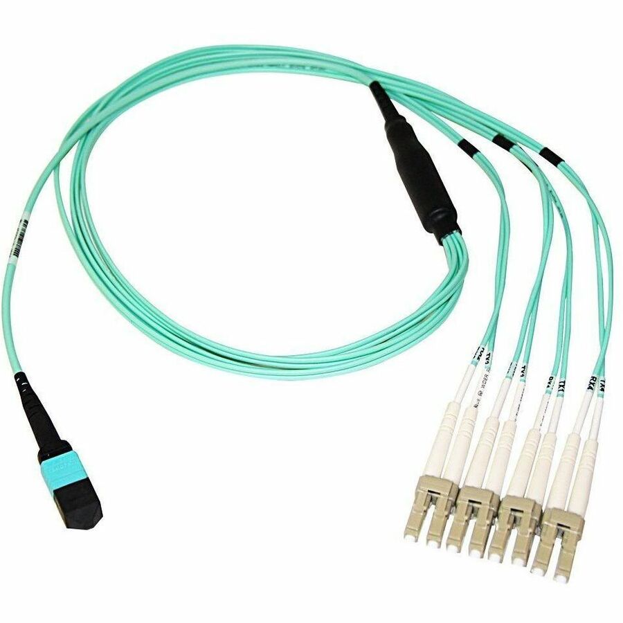 Axiom MPO Female to 4 LC Multimode OM4 50/125 Fiber Breakout Cable 40m - TAA Compliant