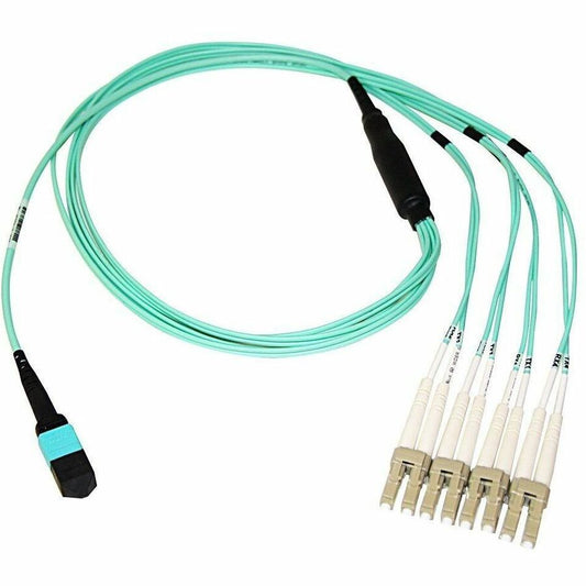 Axiom MPO Female to 4 LC Multimode OM4 50/125 Fiber Breakout Cable 40m - TAA Compliant