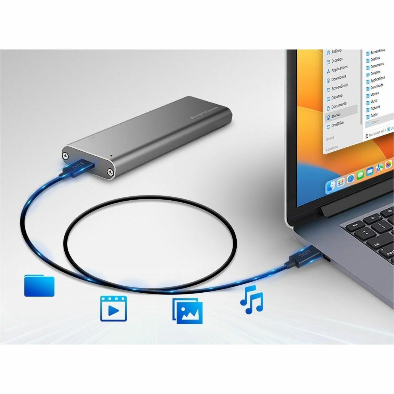 SIIG Thunderbolt 4 Cable 2.3ft (0.7M) - 8K@60Hz Display - 40Gbps Data Transfer - Up to 240W Charging - Intel Thunderbolt Certified