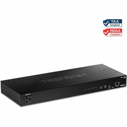 TRENDnet 6-Outlet Managed Rackmount Power Distribution Unit 1 x NEMA 5-15R Bypass Power Outlet 1 x Gigabit RJ-45 Port Overload protection Surge Protection 2160J 1U Rack Mountable Black TPI-06